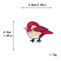 Bunter Vogel Stickaufnäher für DIY Kleidung Dekoration mit 5,8cm x 4,3cm Größe - Magenta Vogel Stil (10532)