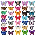 Lot de 34 patchs brodés papillon colorés pour décoration DIY de vêtements et chapeaux - Assortiment de Broderies Papillon Variées