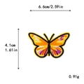 Patch brodé papillon dégradé coloré, bordure noire, dimensions de 6,6x4,1cm - Broderie Papillon Jaune Vif (11264)