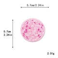 Pink glitter embroidery circle patch 2.24 inch diameter for DIY clothing decoration - Pink Disco Ball Style (11695)