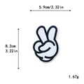 Toppa ricamata a forma di gesto della mano a fumetti per decorazioni fai-da-te vestiti - Segno Di Vittoria (GZ-1589)