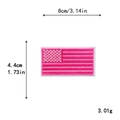 Pink American flag embroidered patch with star and stripe pattern 8cm x 4.4cm size details - Pink USA Flag (11694)
