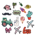 Lot de 15 écussons brodés avec fleurs, avions et motifs love pour la décoration DIY - Ensemble Complet (15 Pièces) / Pack de 15