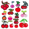 Cartoon fruit embroidery patches including cherry and apple for DIY clothing decoration - Full Set