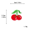 Embroidered cherry patch for DIY clothing and phone cases, size 5.3cm by 5cm - Cherry Style (11413)