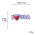 Bestickter I Heart USA Pailletten-Aufnäher mit Maßen 12cm x 4.5cm für DIY-Kleidung - I LOVE USA Design (10251)