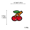 Toppa ricamata ciliegia per decorazione fai-da-te vestiti misura 4,1cm x 3,9cm - Stile doppia ciliegia (11420)