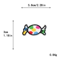 Colorful candy lollipop embroidered patch with size dimensions for DIY clothing decor - Colorful Polka Dot Candy (11678)