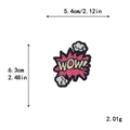 POW explosion letter embroidery patch for DIY clothing decoration with size measurement - WOW! Style (GZ-0309)