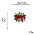 Geborduurde POW-letterpatch in stripstijl in blauw, rood en geel voor DIY-decor - WOW! Stijl