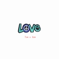 Embroidered LOVE patch with peace sign and lightning design, 7cm x 3cm DIY accessory - LOVE Letter Style (GZ-0490)
