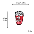 Popcorn patch embroidery with red stripes, diy garment decoration, 4.1x6.1cm size detail - Red and White Popcorn Bucket (11668)