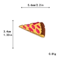 Embroidered pizza patch for DIY clothing with 5.6cm by 3.4cm size specifications - Pepperoni Pizza (11675)