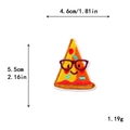 Cartoon pizza embroidery patch with glasses, DIY clothing iron-on applique 4.6x5.5cm - Pizza with Glasses (11673)