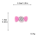 Pink and silver candy embroidered patch with detailed 3.2cm dimensions for DIY crafts - Pink and Silver Candy (11681)