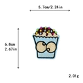 Embroidered blue cartoon cup patch with colorful topping, size 5.7cm x 6.8cm, DIY decor - Blue Polka Dot Cupcake (11666)
