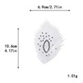 Parche bordado de hoja blanca con lentejuelas oscuras para cheongsam, 10,6x6,9cm - Blanco puro