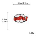 Geborduurde 'OOPS!' patch voor kleding decoratie DIY, 8,3x5,3cm in wit en rood - OOPS! Stijl