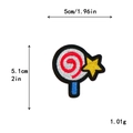 Lollipop embroidered patch with size specs for DIY clothing and pants decoration - Pentagram Spiral Lollipop (11669)