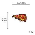 Embroidered pizza patch for DIY clothing, size 6cm x 3.4cm and weight 1.32g - Medium Pepperoni Pizza (11664)