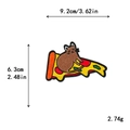 Embroidered pizza cat patch variant with size 9.2x6.3cm and 2.74g weight detail - Kitten on Pizza (11665)