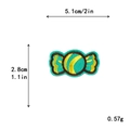 Mint green and yellow candy embroidery patch with dimensions 5.1cm x 2.8cm for DIY crafts - Mint Green and Yellow Candy (11670)