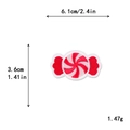 Red and white peppermint candy swirl embroidery patch with iron-on backing for DIY clothing - Red and White Swirl Peppermint (11671)