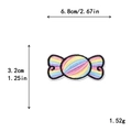 Colorful striped candy embroidery patch with precise dimensions 6.8x3.2cm for DIY clothing - Colorful Striped Candy (11672)