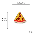 Detailed pizza embroidered patch with dimensions 5.1cm by 4.7cm for DIY clothing decor - Triangle Pizza (11676)