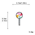 Lollipop embroidered patch with size dimensions and colorful spiral pattern for DIY clothing - Windmill Lollipop (11680)