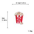 Popcorn design embroidery patch with red white stripes and dimensions 4.1cm x 6cm - Classic Popcorn (11682)