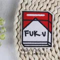 Embroidered cigarette box patch with FUK V logo for clothing and bag DIY decoration - Cigarette Box (ZG-4009)