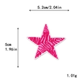 Pink glitter star embroidery patch for DIY clothing with white stitched edges - Pink Five-Pointed Star (11704)