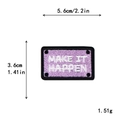 Purple Make It Happen embroidered patch with black border for DIY clothing repair - Motivational Slogan Style (11699)