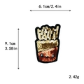 Parche de patatas fritas con lentejuelas 6,1x9,1 cm para ropa personalizada - Copa de Papas Fritas Roja y Dorada (10325 Con Adhesivo)