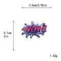 Blue and pink WOW! pop art embroidered patch for DIY clothing decoration, 7.5cm size - WOW! Style (GZ-0318)