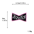 Pink Power embroidered patch with black border and glitter finish for DIY crafts - POWER Irregular Badge (11698)
