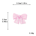 Pink bow embroidery patch with dimensions 3.2cm by 2.5cm for DIY clothing decor - Pink Bow Style (11706)
