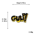 Bestickter GULP! Aufnäher mit gelben Pailletten für DIY-Kleidungsdekoration und Taschen - GULP-Design (10251-A)