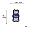 Toppa ricamata a forma di orsetto con maglione blu e pantaloncini per decoro fai-da-te - Orsetto Con Maglione Blu (GZ-1588)