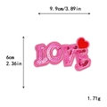 Rosa Pailletten LOVE Buchstaben-Patch mit rotem Herz, 9,9 cm x 6,0 cm DIY Kleiderdekor - Rosa Herz LOVE Design (10250)