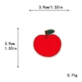 Toppa ricamata a forma di mela rossa cartoon per decorazioni DIY, 3,9cm x 3,9cm - Stile mela rossa (11426)