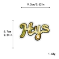 Goldener Pailletten-Stickaufnäher 'Hug' für DIY Kleidung Deko, Breite 9.2 cm - Goldenes Hug-Design (10246)