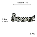 Zilveren pailletten Secret letter patch van 10,6cm x 3,9cm voor DIY kleding decoratie - Zilveren Secret Ontwerp (10248)