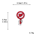 Embroidered heart-themed patch for clothing with dimensions 3.5cm by 5.9cm - Forbidden Love Heart (GZ-1594)