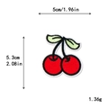 Embroidered red cherry fruit patch for clothing DIY decoration, 5cm width size - Cherry Style (11412)