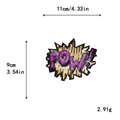 Roze en paarse lovertjes POW borduurpatch van 11cm voor doe-het-zelf kledingdecoratie - Roze Paars POW Ontwerp (10243)