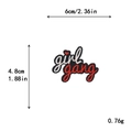 Girl Gang embroidered patch with red heart detail and black border for DIY clothing decor - girl gang Style