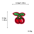 Embroidered cherry fruit patch for clothing DIY decoration with 3.4cm x 3.2cm size details - Cherry Style (11421)