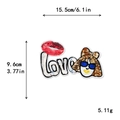 Pailletten patch Love en rode lippen borduurwerk 15,5cm voor DIY kleding decoratie - Mode Meisje Lippen Ontwerp (10249)